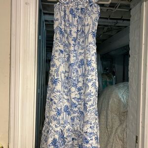 Tory Burch Blue and White Printed Dress